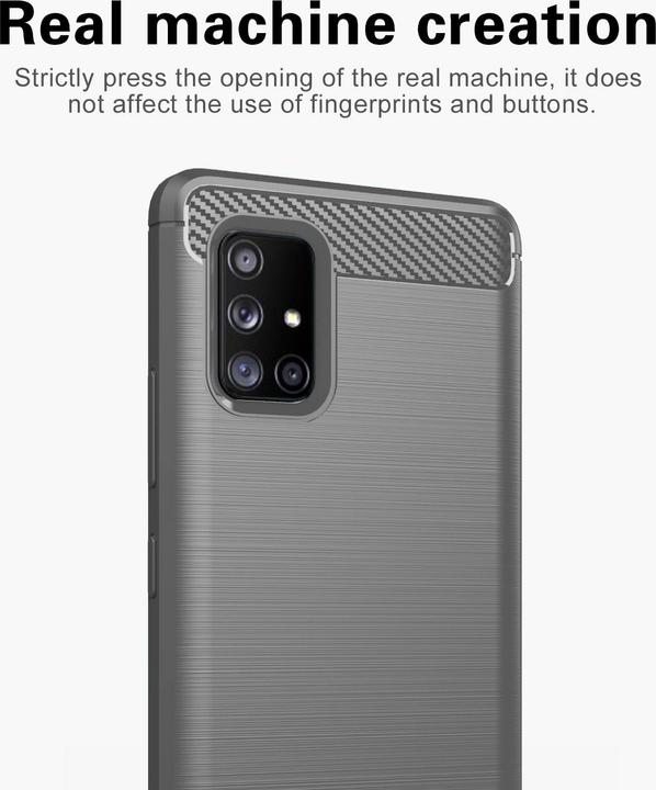 Actual product image Cadorabo TPU Ultra Slim carbon stainless steel Combi Cover (Samsung Galaxy A71)