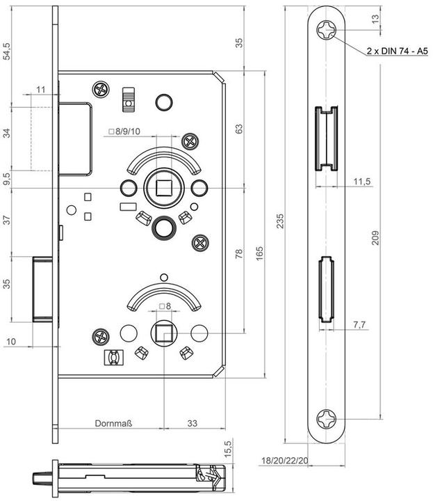 Actual product image SSF Magnet mortise lock MG 50 (Mortise lock)