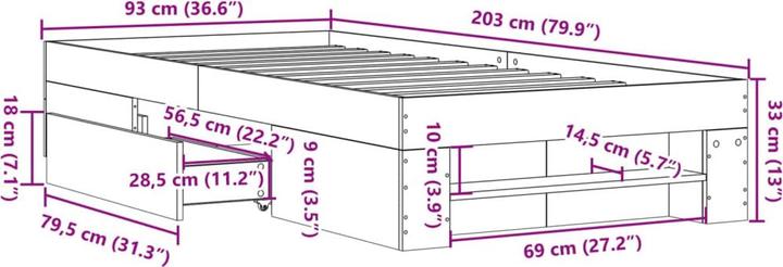 Image du produit vidaXL Bettgestell (90 x 200 cm)