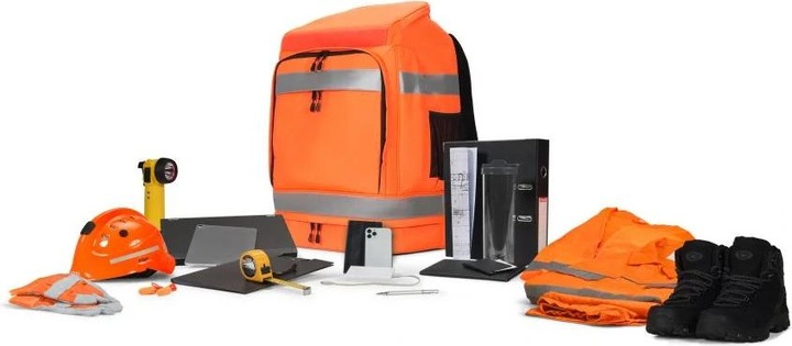 Actual product image Dicota Backpack Hi-Vis 65 litres – orange (65 l)