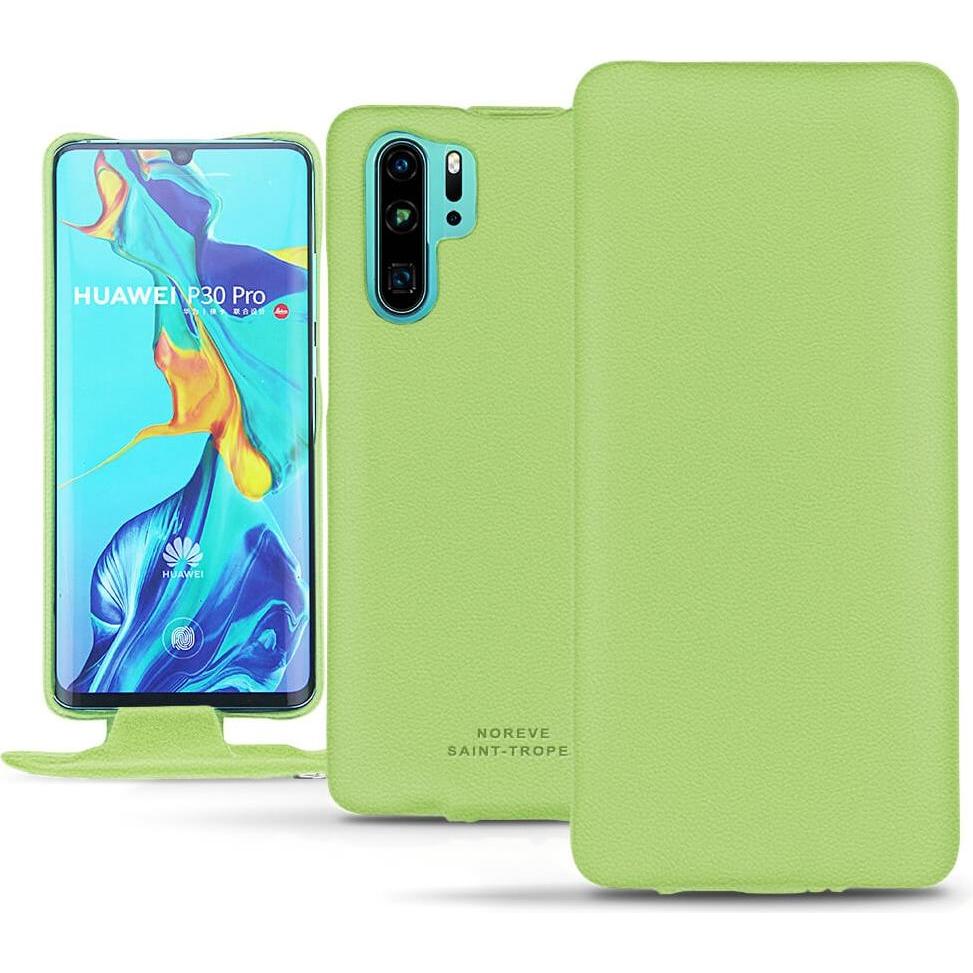 Noreve Lederschutzhülle vertikal (Huawei P30 Pro), Smartphone Hülle, Grün