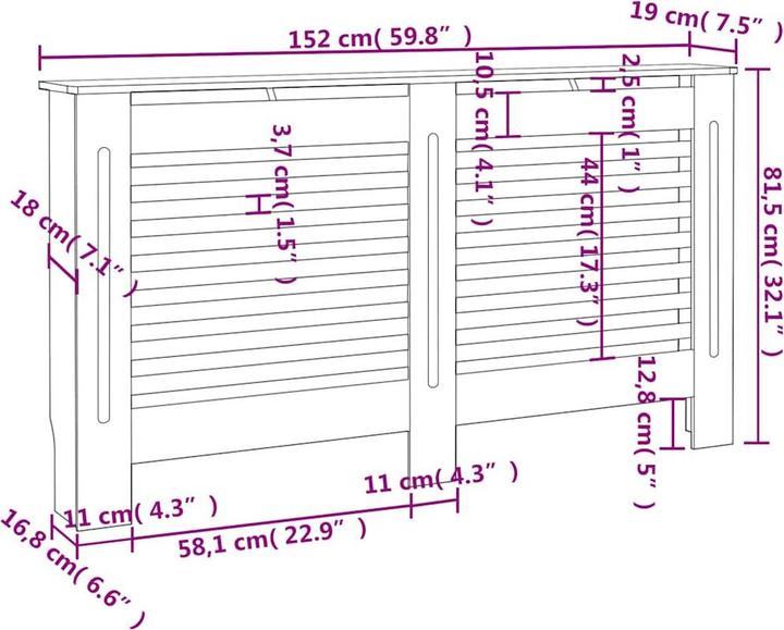 Produktbild vidaXL Heizkörperverkleidung