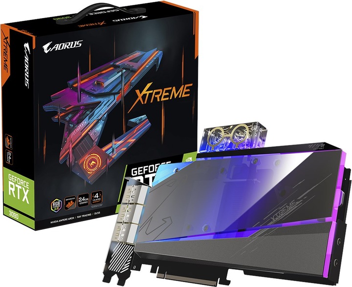 Actual product image Gigabyte Aorus GeForce RTX 3090 Xtreme Waterforce WB 24G, 24576 MB GDDR6X (24 GB)