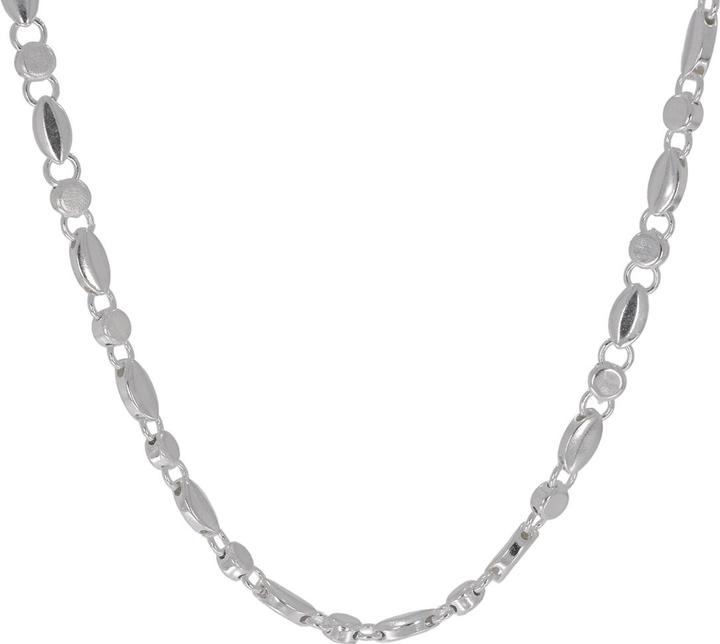 Actual product image Luxxos Fancy chain almond intermediate element 4,30 mm 925 Sterling Silver (925 Sterling silver, 45 cm)