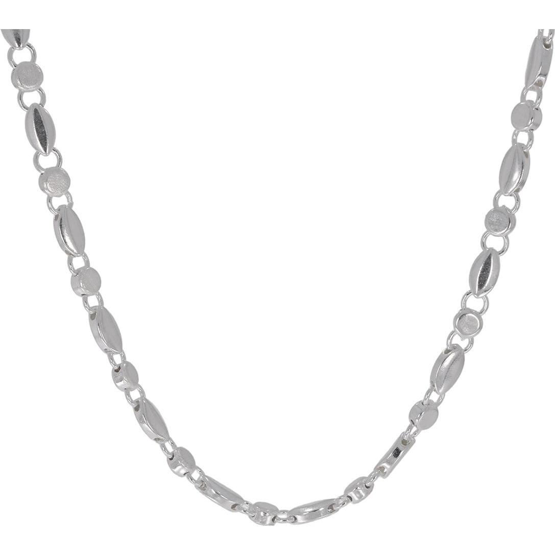 Thumbnail - Luxxos, Halsschmuck, Phantasiekette Mandel Zwischenelement 4,30 mm 925 Sterling Silber, (925 Sterling Silber, 45 cm)