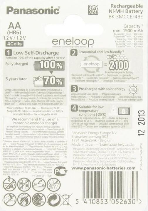 Actual product image Panasonic Eneloop (4 pcs., AA, 2000 mAh)