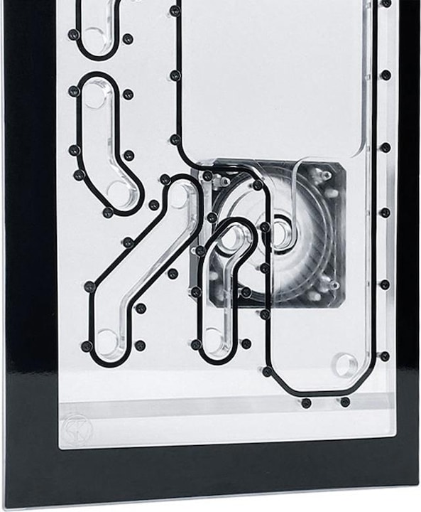 Actual product image Stealkey Customs Lian Li O11D Mini Front MK2 D5 Distroplate - Acrylic - Black