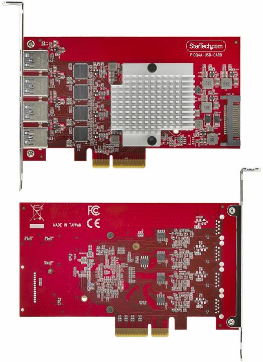 Productafbeelding StarTech 4-PORT USB-A 10GBPS PCIE CARD. NMS NS INT