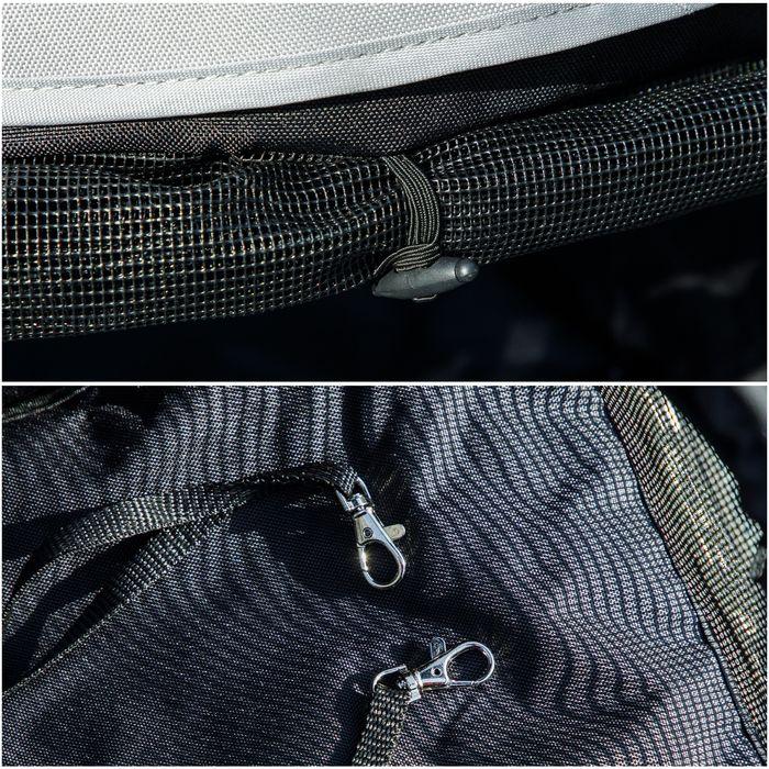 Actual product image Swisshandel24 Hundewagen Hundebuggy klappbar für Hunde & Katzen bis 4 kg Dunkelgrün (Cat, Dog, Foldable, Safety closure, Washable)