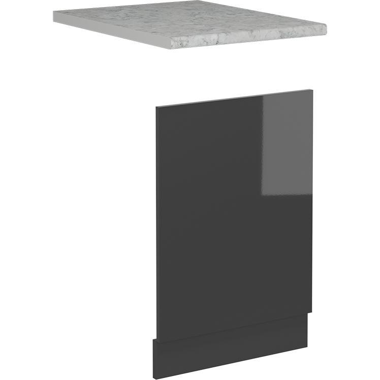 Thumbnail - Vicco Geschirrspülblende R-Line, Anthrazit Hochglanz/Anthrazit, 45 cm, AP Marmor, Geschirrspüler Zubehör, Grau