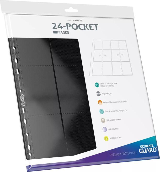 Produktbild Ultimate Guard Ordner-Einlagen 24-Pocket QuadRow Pages Schwarz 10 Stk