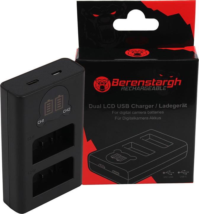 Produktbild Berenstargh Dual LCD USB Ladegerät f. Nikon EN-EL25 Z30 Z50 Z fc (Kamera Akku Ladegerät)