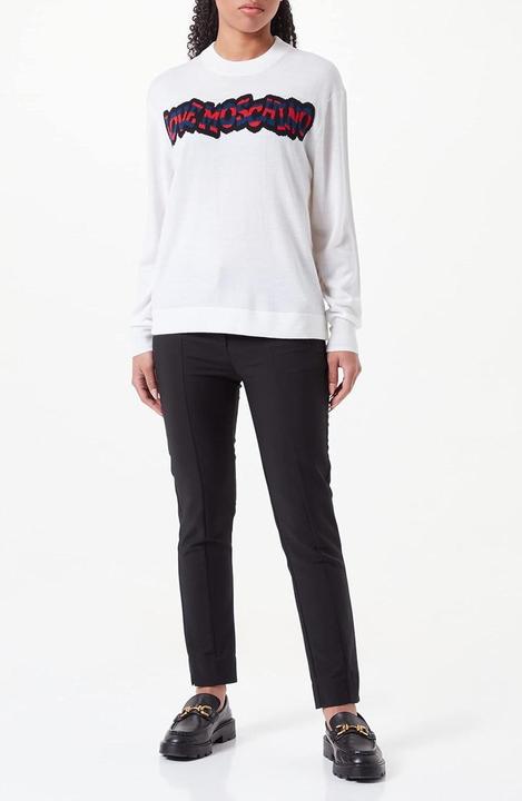 Image du produit Love Moschino Pull col rond manches longues logo rayé (40)