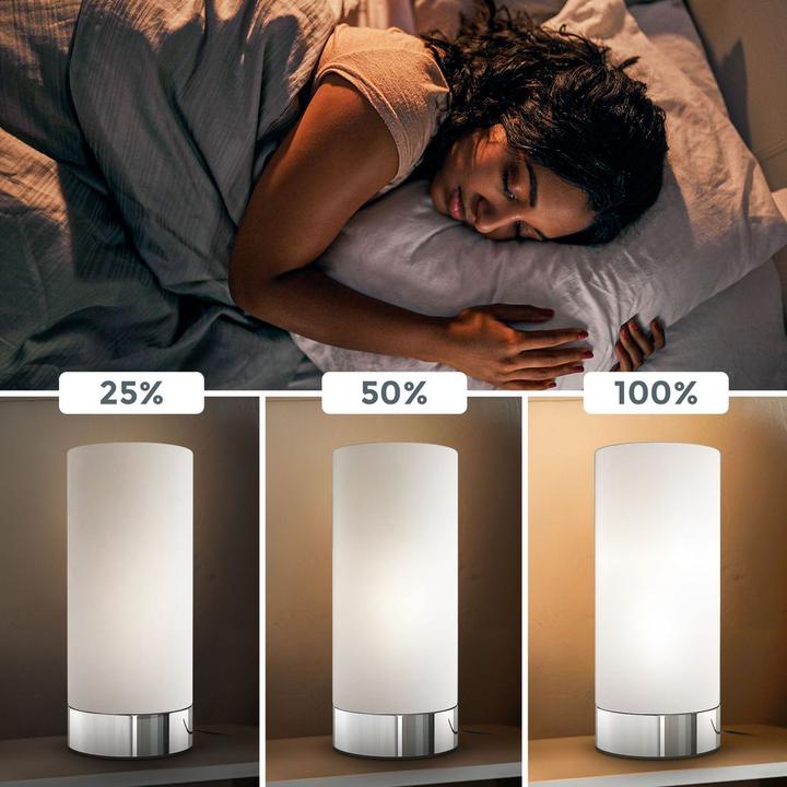 Produktbild B.K.Licht Tischleuchte, chrom-weiss, 1xE14/40W max. exkl. (E14)