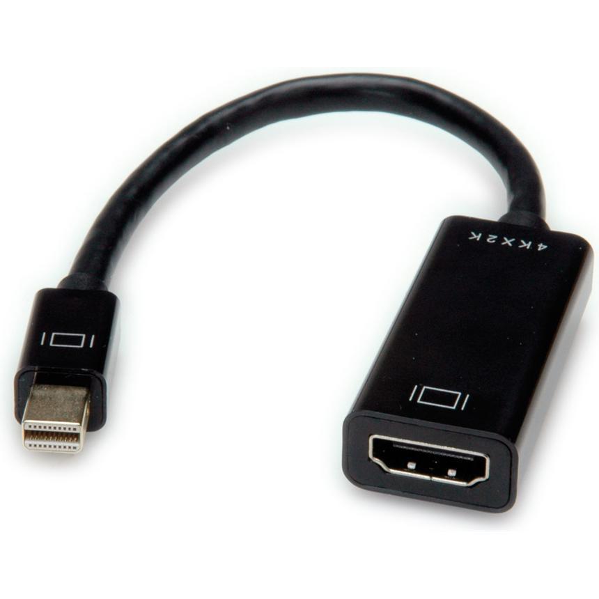Thumbnail - Value Mini DisplayPort zu (HDMI, 15 cm), Data + Video Adapter, Schwarz
