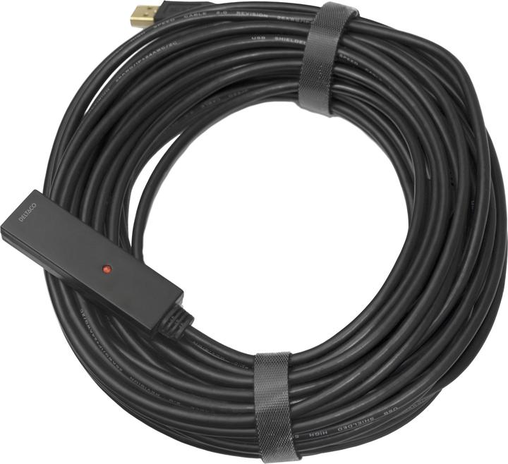 Actual product image Deltaco Cable USB 2.0, 20.0m, black (20 m, USB 2.0)