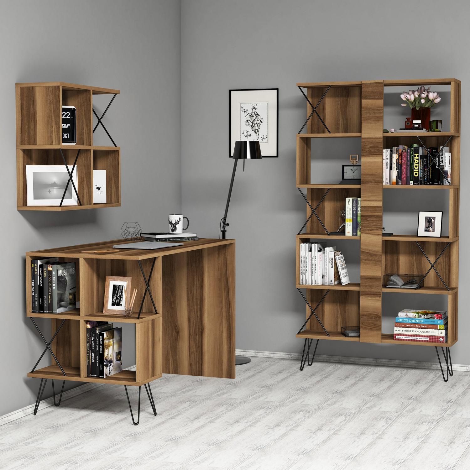 Thumbnail - Hanah Home, Schreibtisch, Jaxson (22 x 90 x 167 cm, 60 x 120 x 80 cm, 24 x 60 x 60 cm)