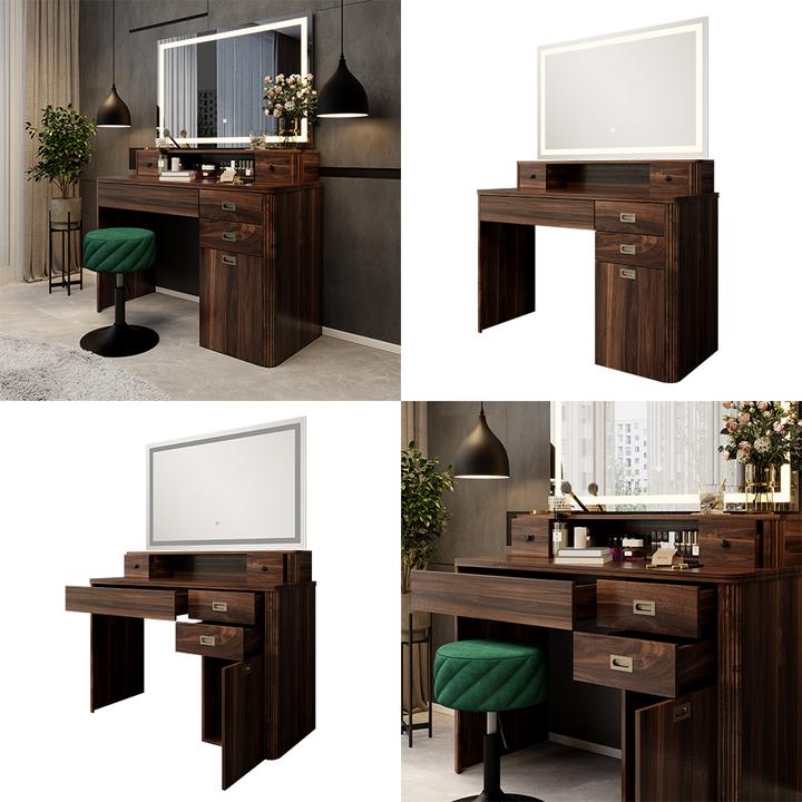 Actual product image Vicco Vanity table Neria, Rustic oak, 120 cm with LED mirror (120 x 50 x 93.50 cm)