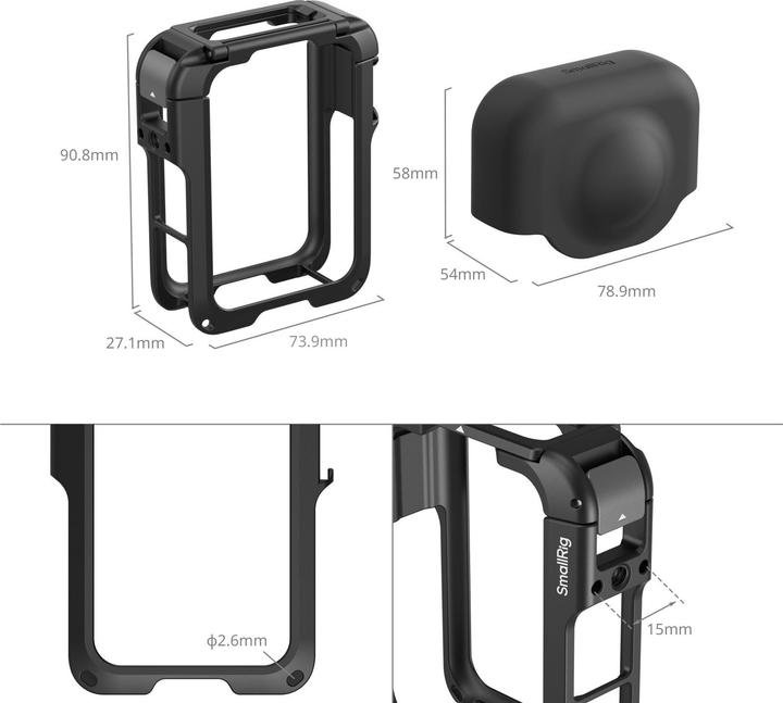 Produktbild SmallRig Cage für DJI Osmo 360, Detailfarbe: Schwarz (DJI Osmo 360)