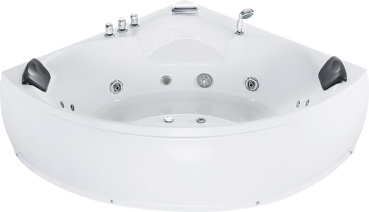Produktbild Beliani Whirlpool Badewanne weiss Eckmodell mit LED 205 x 145 cm SENADO (205 cm, 150 cm)