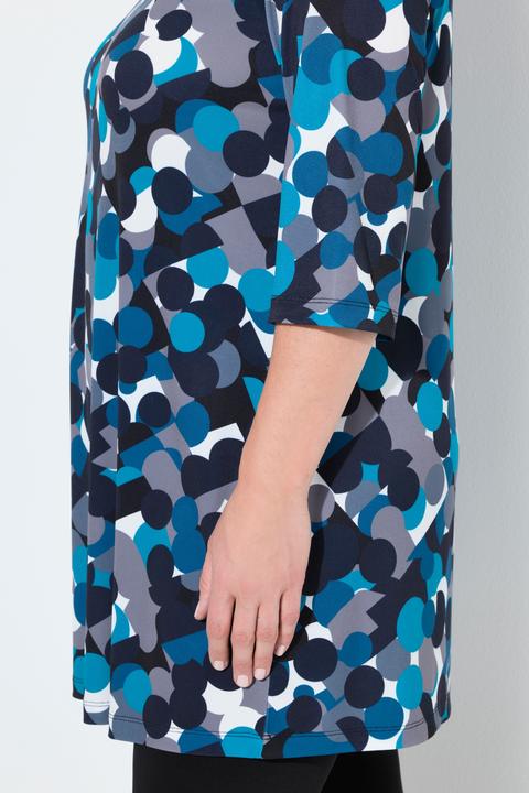 Produktbild Ulla Popken Longshirt, Punkte, A-Linie, V-Ausschnitt, 3/4-Arm (62)