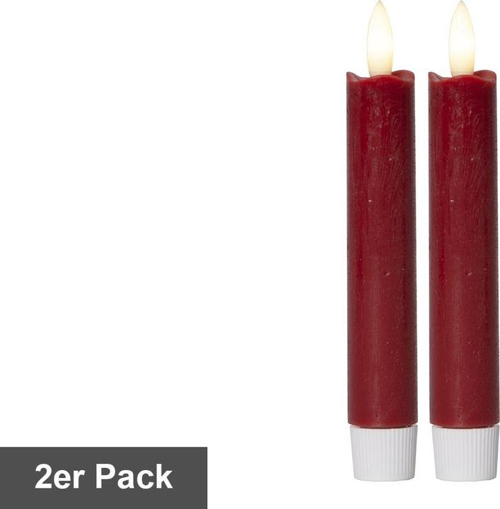 Immagine prodotto Star Trading Candela a LED FLAME 2 cm x 15 cm, rosso scuro, 2 pezzi (2 x)