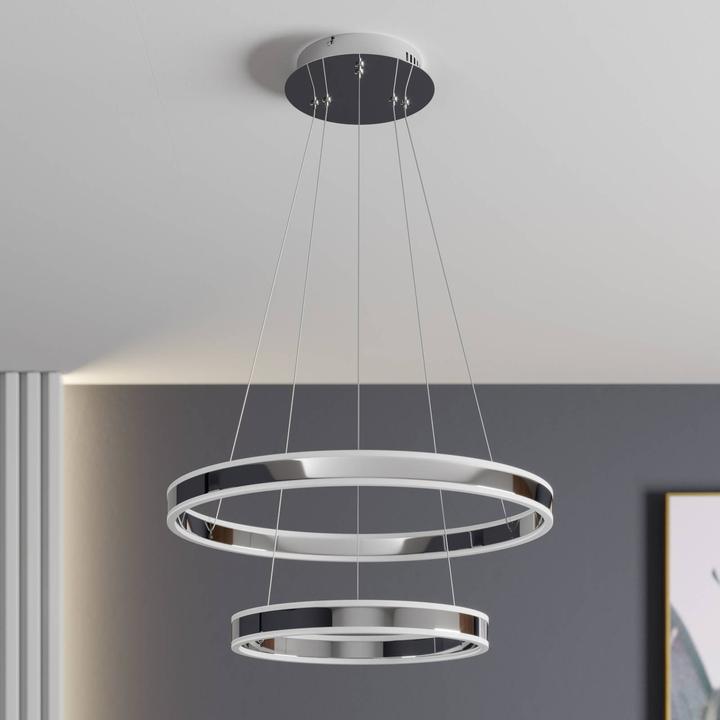 Image du produit Lucande Lyani 2 Suspension Ø60 Chrome/White (2800 lm)