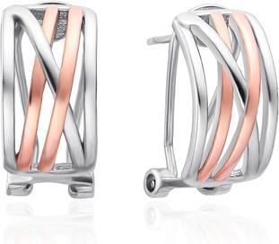 Actual product image Agato Elegant Bicolor Earrings With Zircons Agt-E123kk-2t