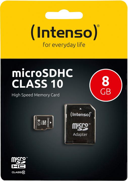 Produktbild Intenso microSD Class 10 (8 GB, microSDHC, U1)