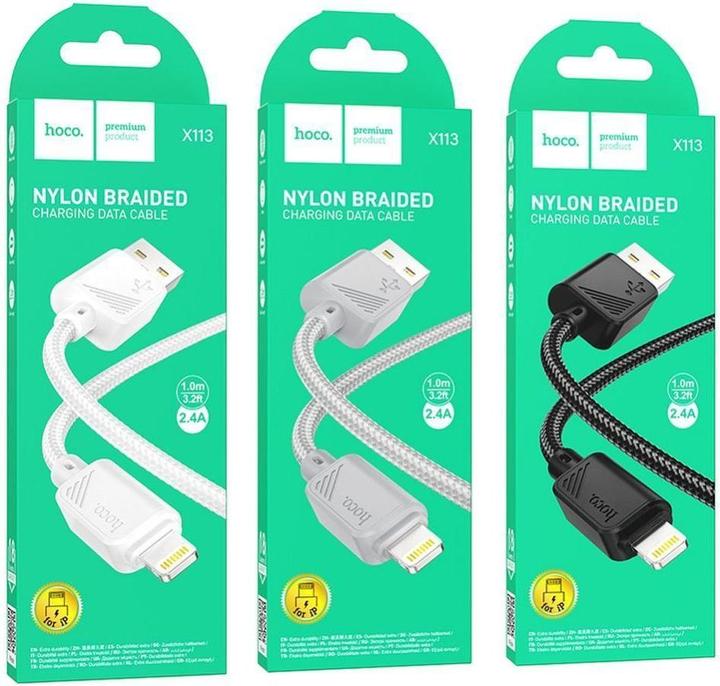 Image du produit Hoco Cable cable USB A to Lightning 2,4A X113 1 m black (1 m)