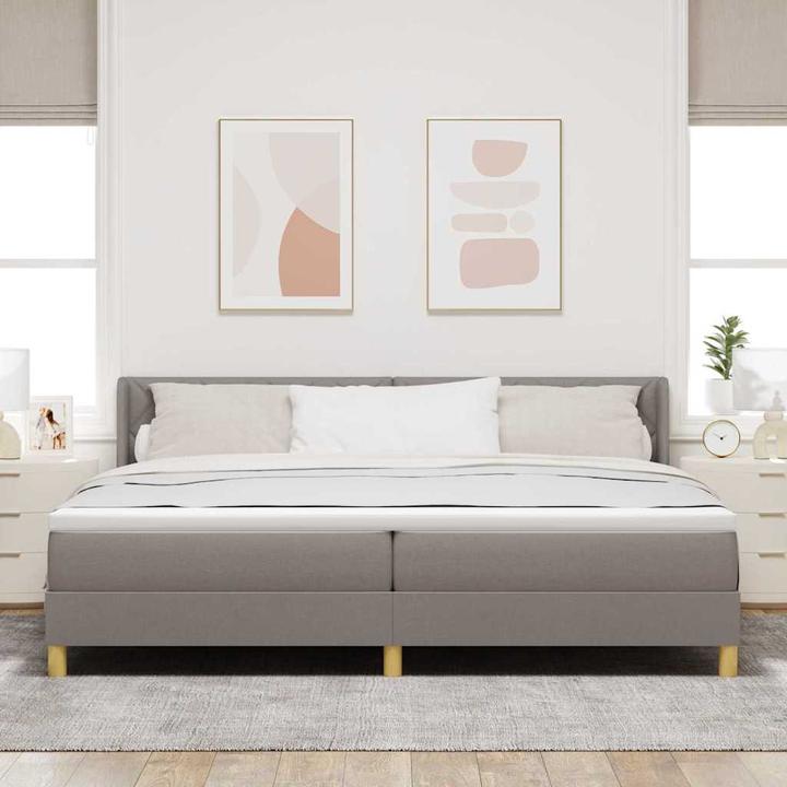 Produktbild VidaXL Boxspringbett Mit Matratze Stoff Taupe (200 x 200 cm)