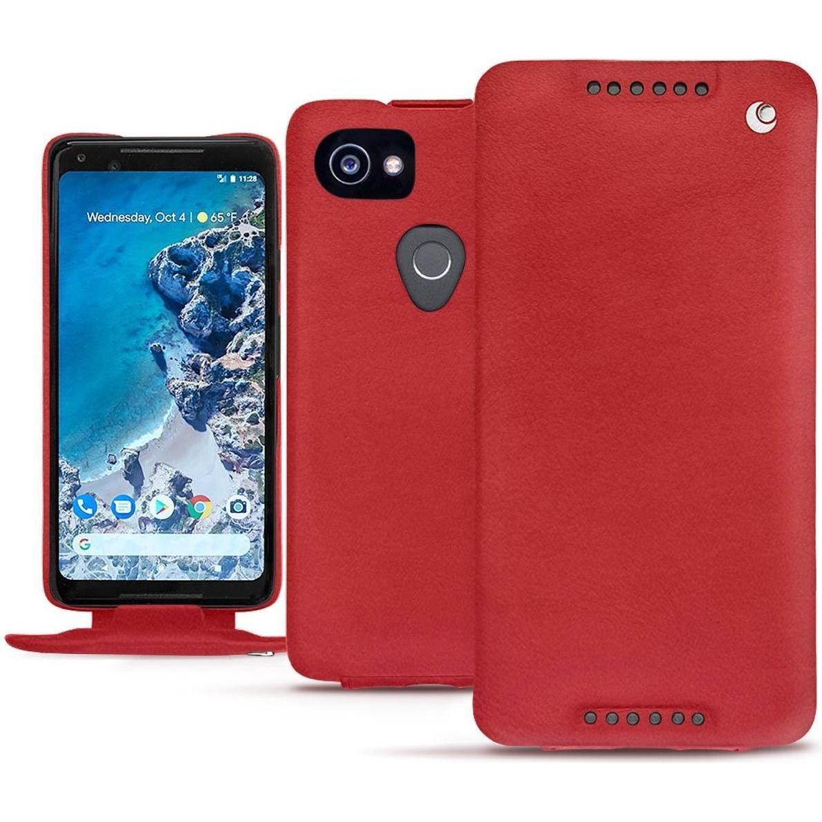 Noreve Lederschutzhülle vertikal (Google Pixel 2 XL), Smartphone Hülle, Rot