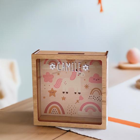 Produktbild TOP Spardose Einhorn personalisiert