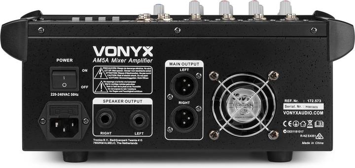 Actual product image Vonyx AM5A Powermixer (Studio- and Livemixer)