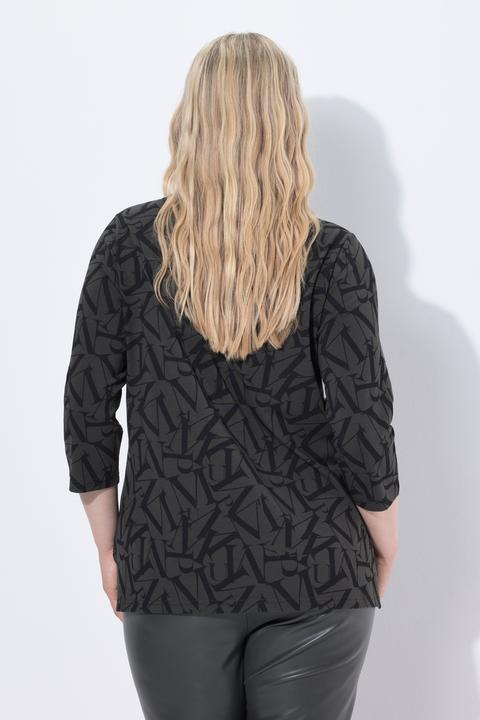 Produktbild Ulla Popken Shirt, Buchstaben, Classic, V-Ausschnitt, 3/4-Arm (50, 52)