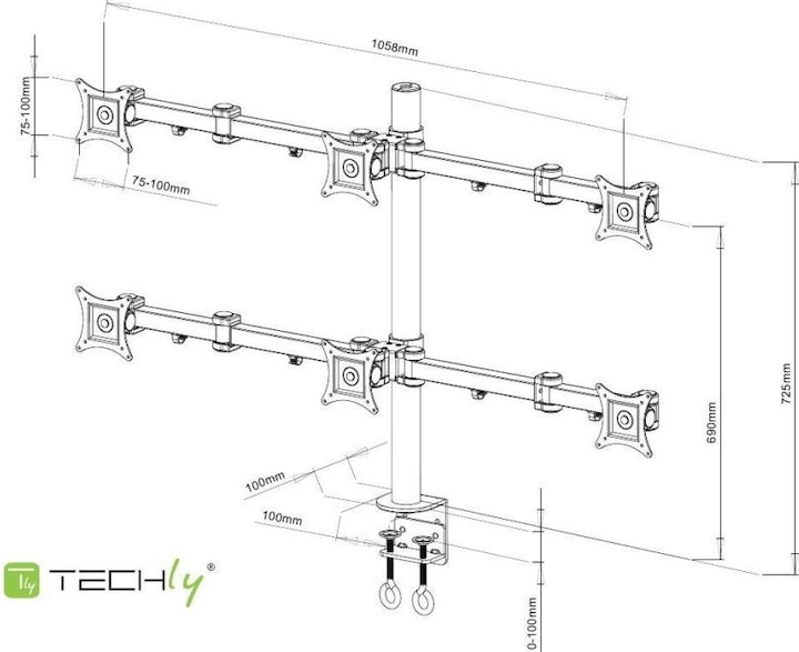 Actual product image Techly ICA-LCD 482-S (Table, 20")