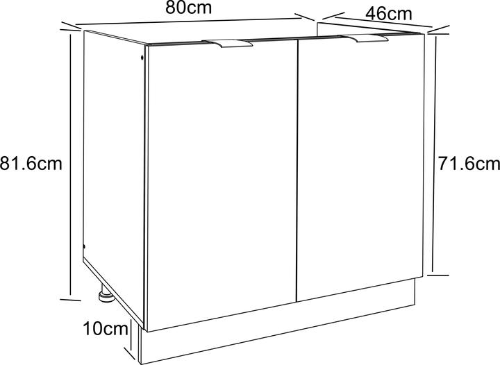 Produktbild VCM Spülenschrank Küche Breite 80 cm Fasola (80 x 46 x 82 cm)