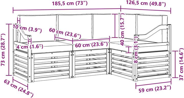 Produktbild vidaXL Outdoor-Sofa