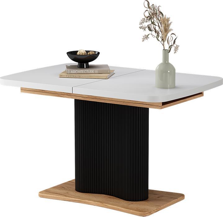 Produktbild Vicco Esstisch Fenaro, Weiss/Goldkraft Eiche/Goldkraft Eiche/Schwarz, 120 x 80 cm ausziehbar (120 x 120 x 77.40 cm)