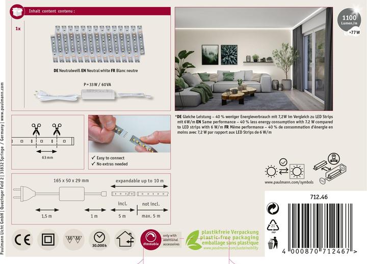 Actual product image Paulmann MaxLED 1000 Basisset (Neutral White, 500 cm, Indoor)