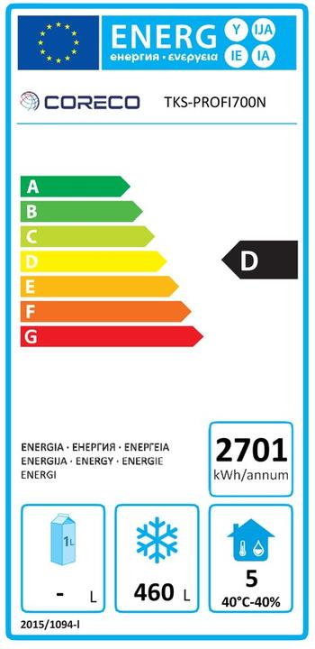 Energie-Label Gastro Hero Tiefkühlschrank Profi GN /