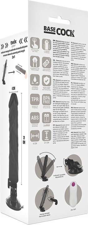 Immagine prodotto Basecock Dildo realistico con vibrazione e telecomando, 21 cm