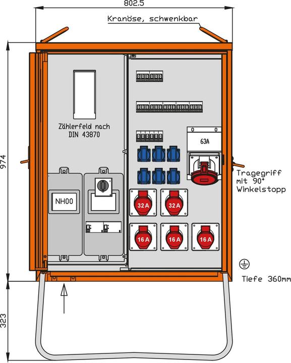 Walther Werke Connection distribution cabinet WAV0179R1 (6 x, CEE 63/5)