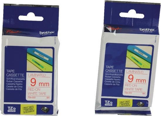 Actual product image Brother Tz-222 (0.90 cm, Red)