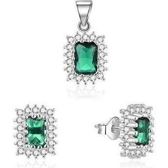 Beneto, Schmuck Set, Elegant Jewelry Set with Zircons TAGSET198 (Pendant, Earrings)