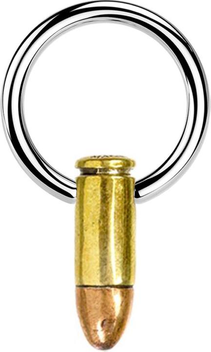 Produktbild Star Piercing Micro Closure Ring silber Patrone vergoldet (Messing, Kupfer, Chirurgenstahl 316L)