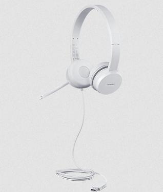 Actual product image Lenovo 110 Analogue stereo headphones (noise isolation, swivel microphone, leather and foam o (Cable, USB-A)