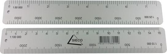 Produktbild Sieco Karten-Massstab Aluminium (15 cm, Aluminium)