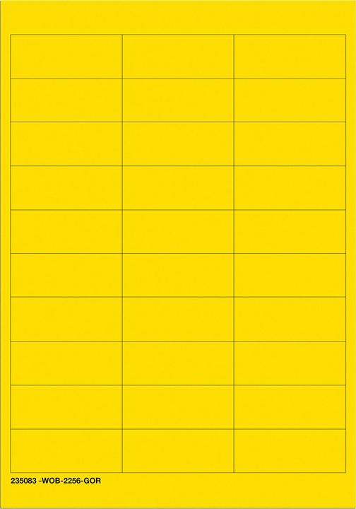 Produktbild Brady B-500, WOB-2256-G.O.R., BESCHRIFTBARE Etiketten, Vinylgewebe, Gelb, Matt, 22 x 56 mm, wieder (5.60 cm)