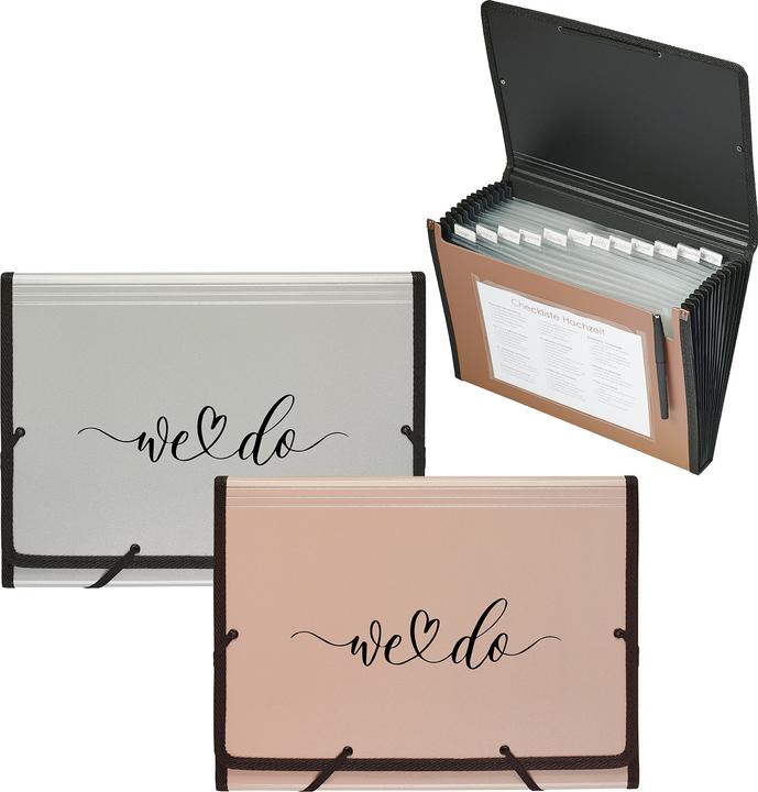 Image du produit Kolma Fächermappe Wedding A4 roségold "we do" (A4, 1x)